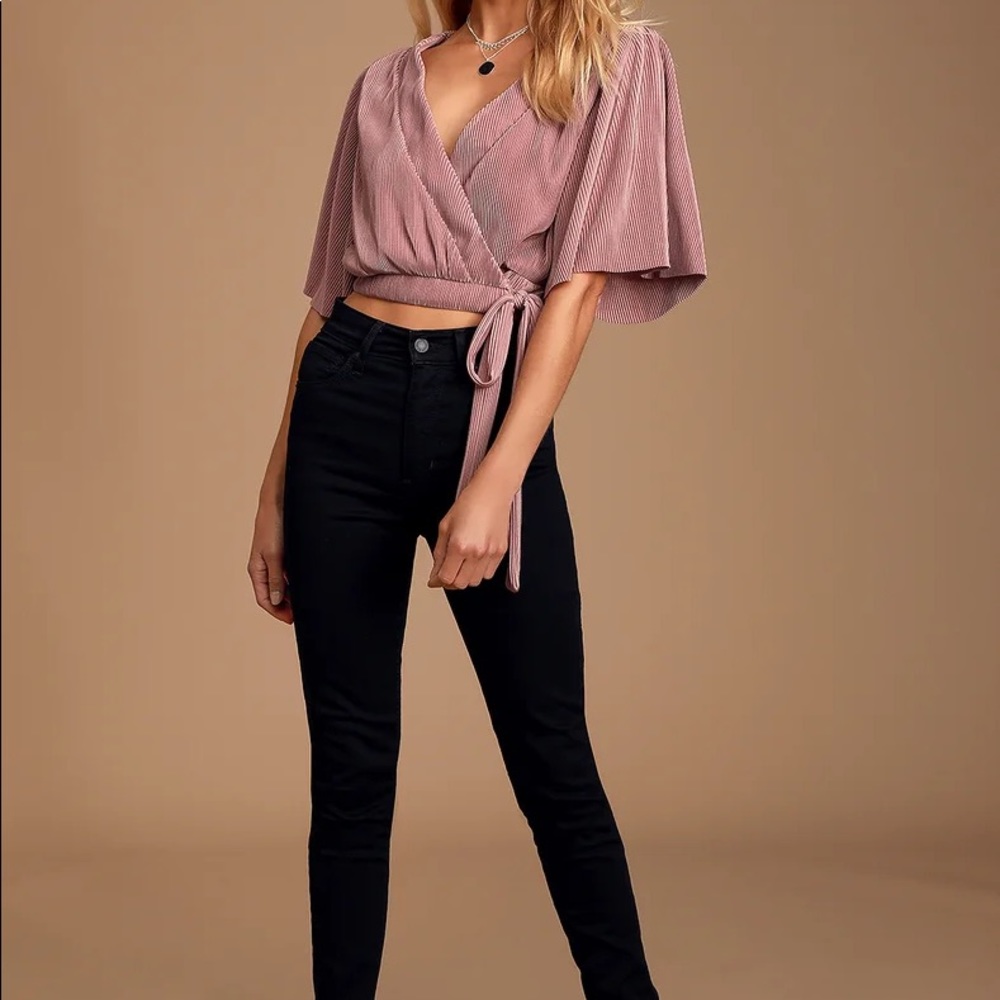 Stay True Mauve Cropped Wrap Top